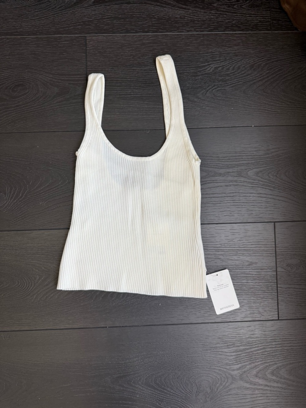 Zimmermann Ribbed Scoop Tank - Cream